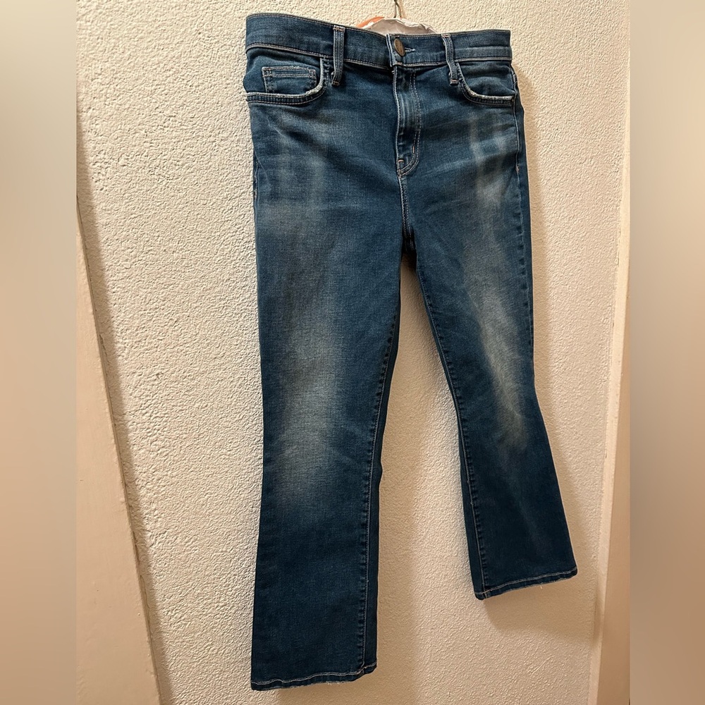 Current/Elliott Jeans Women’s The Kick Jean Mid Rise Relaxed Fit Flare Size 28